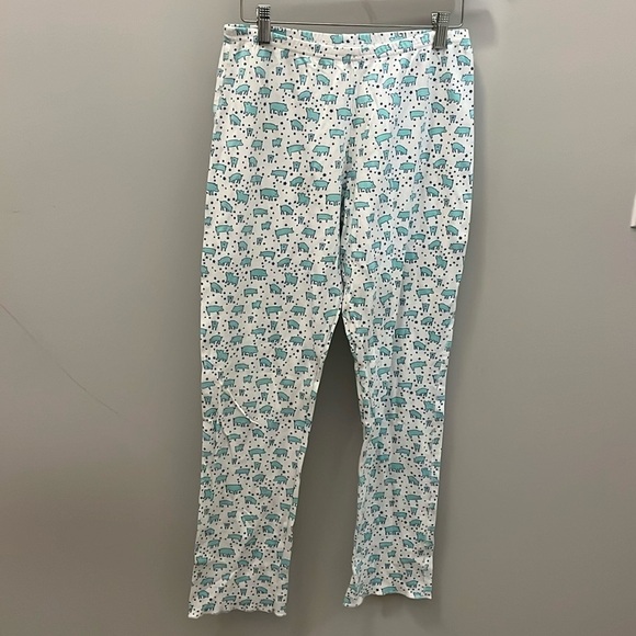 Roller Rabbit x Tommy’s Folly Pajamas Pigs Size Small Two-Piece Green & White - Picture 3 of 12
